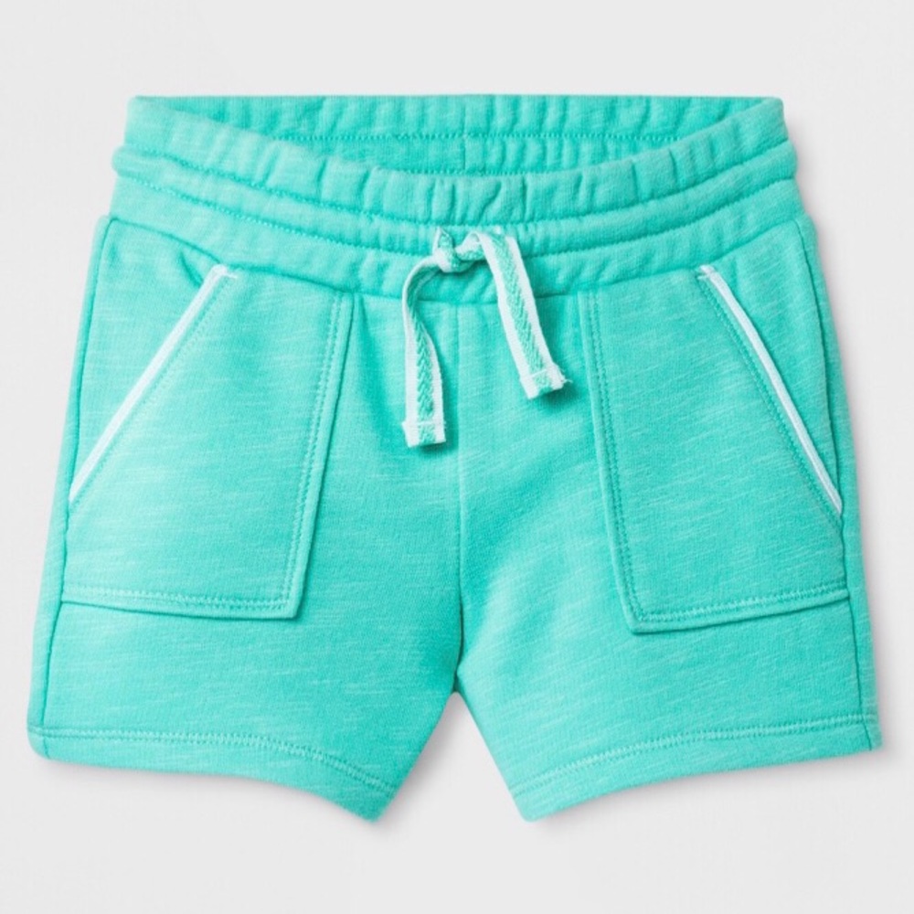 Cat & Jack Girl's Shorts Drawstring Teal Green